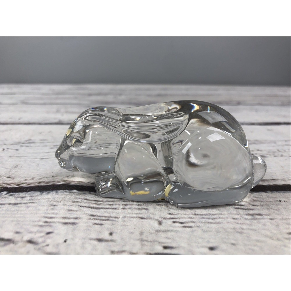 Princess House Lead Crystal Bunny Rabbit Paperweight Figurine 4" Long NIB #814